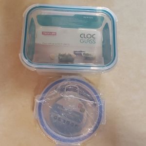 2 NWT Glass Containers